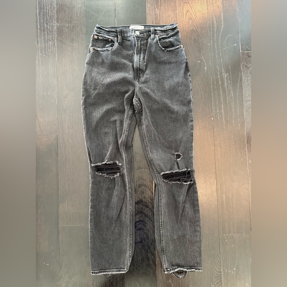 Abercrombie & Fitch Ankle Straight Ultra High rise jeans Black - Size 6L (Tall)